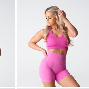 Bubble Gum Pink Limitless Ribbed Seamless Halter Bra